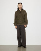Linen Valstarino jacket, unlined. Green - Oliva