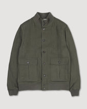 Linen Valstarino jacket, unlined. Green - Oliva