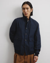 Linen Valstarino jacket, unlined. Blue - Blu notte