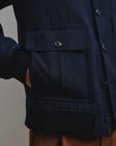 Linen Valstarino jacket, unlined. Blue - Blu notte