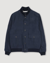 Linen Valstarino jacket, unlined. Blue - Blu notte