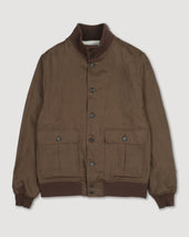 Linen Valstarino jacket, unlined. Brown - Caramello