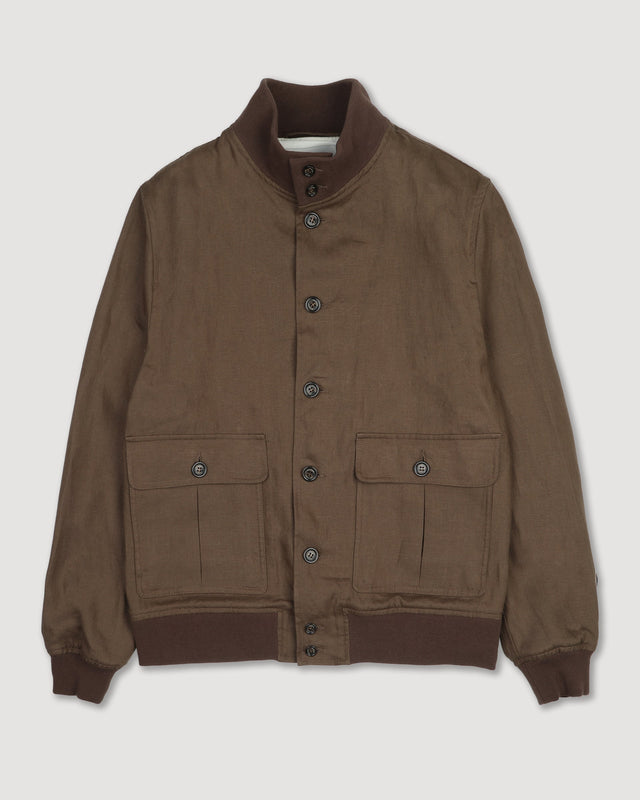 Linen Valstarino jacket, unlined. Brown - Caramello