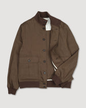 Linen Valstarino jacket, unlined. Brown - Caramello