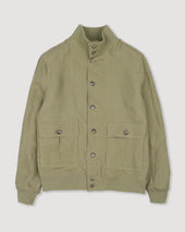 Linen Valstarino jacket, unlined. Green - Safari
