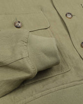 Linen Valstarino jacket, unlined. Green - Safari