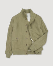Linen Valstarino jacket, unlined. Green - Safari