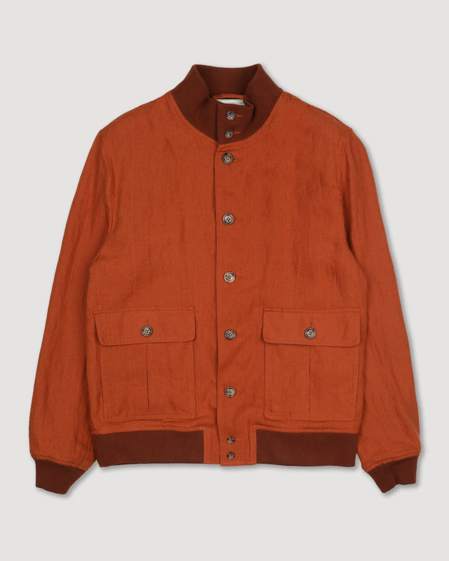 Linen Valstarino jacket, unlined. Orange - Carota