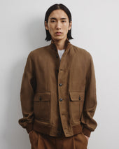 Linen Valstarino jacket, unlined. Brown - Acorn