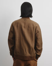 Linen Valstarino jacket, unlined. Brown - Acorn