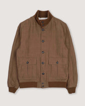 Linen Valstarino jacket, unlined. Brown - Acorn