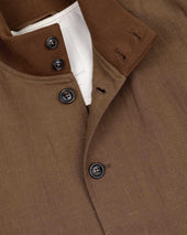 Linen Valstarino jacket, unlined. Brown - Acorn