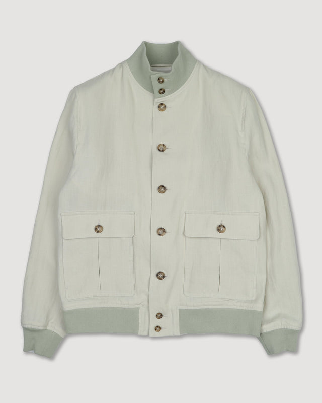 Linen Valstarino jacket, unlined. Green - Cedrus