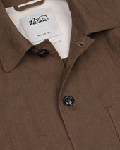 Luke unlined work jacket in linen, brown - Ghianda