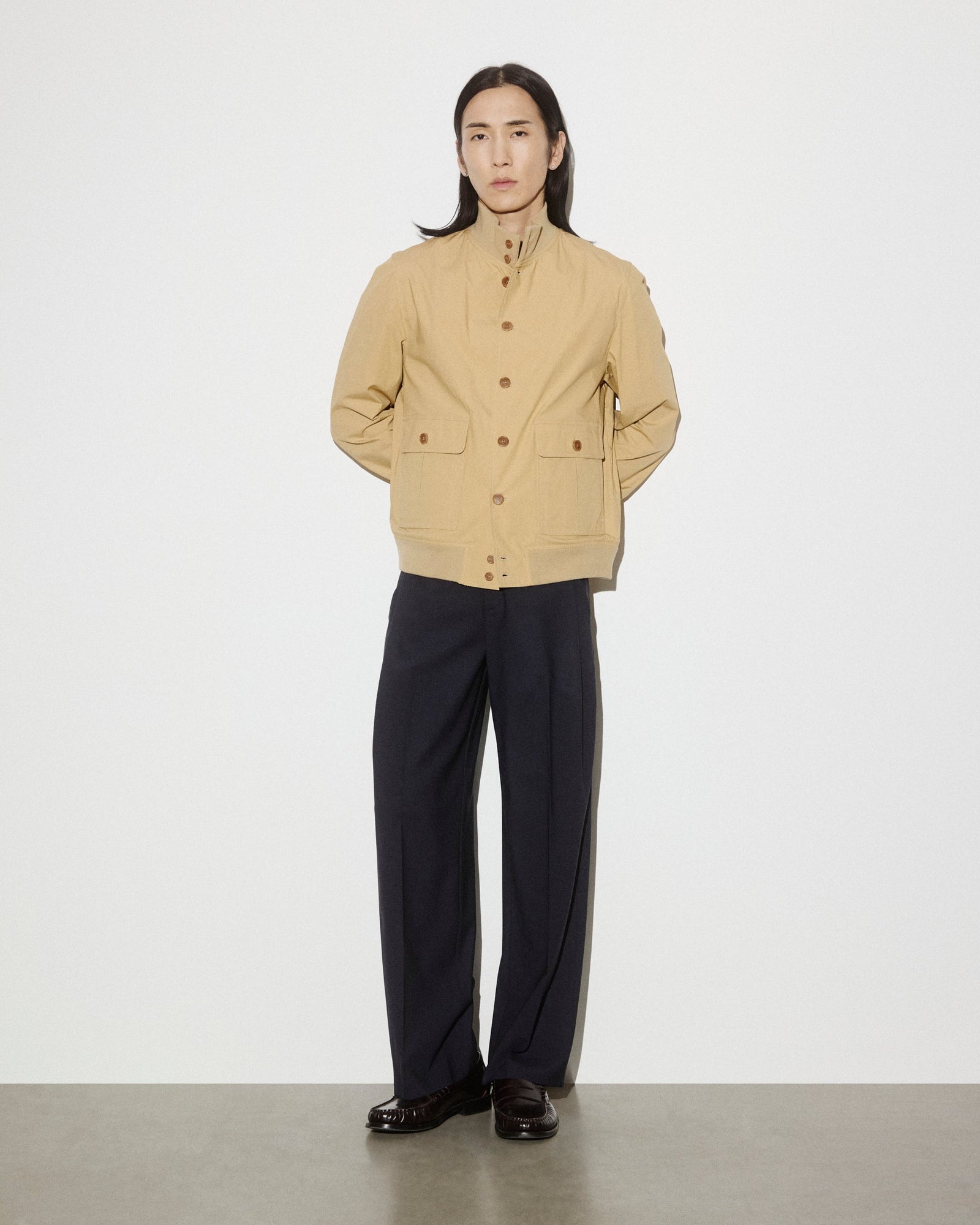 Unlined Valstarino In Stretch Cotton Poplin Uovo