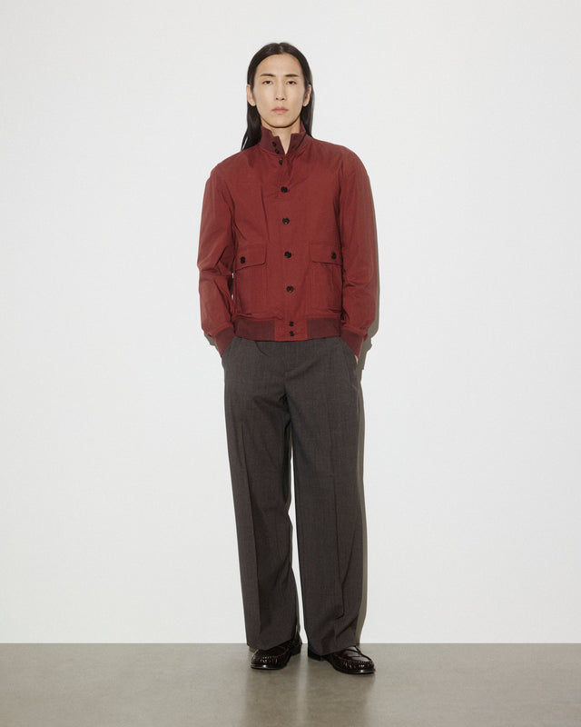 Unlined Valstarino in stretch cotton poplin. Brown - Ruggine