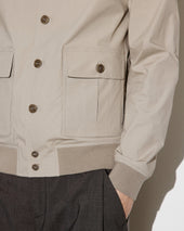 Unlined Valstarino in stretch cotton poplin. Beige - Desert