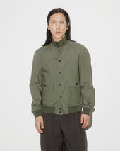 Unlined Valstarino in stretch cotton poplin. Green - Frantoio