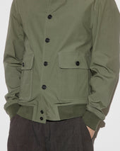 Unlined Valstarino in stretch cotton poplin. Green - Frantoio