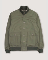 Unlined Valstarino in stretch cotton poplin. Green - Frantoio