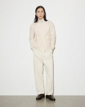 Unlined Valstarino in stretch cotton poplin. Beige - Champignon