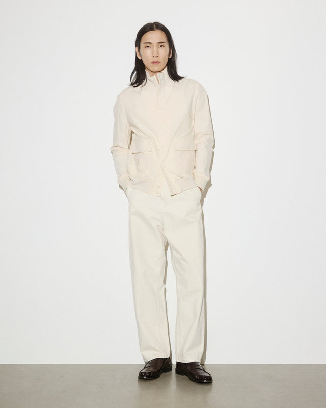 Unlined Valstarino in stretch cotton poplin. Beige - Champignon