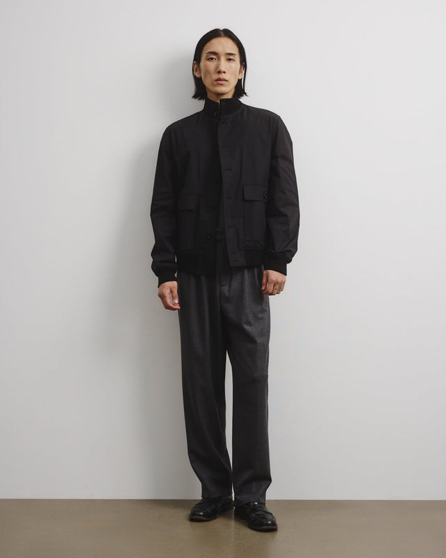 Unlined Valstarino in stretch cotton poplin - Black