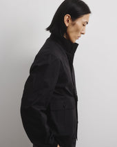 Unlined Valstarino in stretch cotton poplin - Black