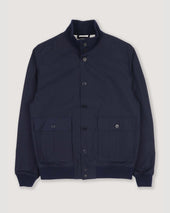 Unlined Valstarino in stretch cotton poplin. Blue - Navy