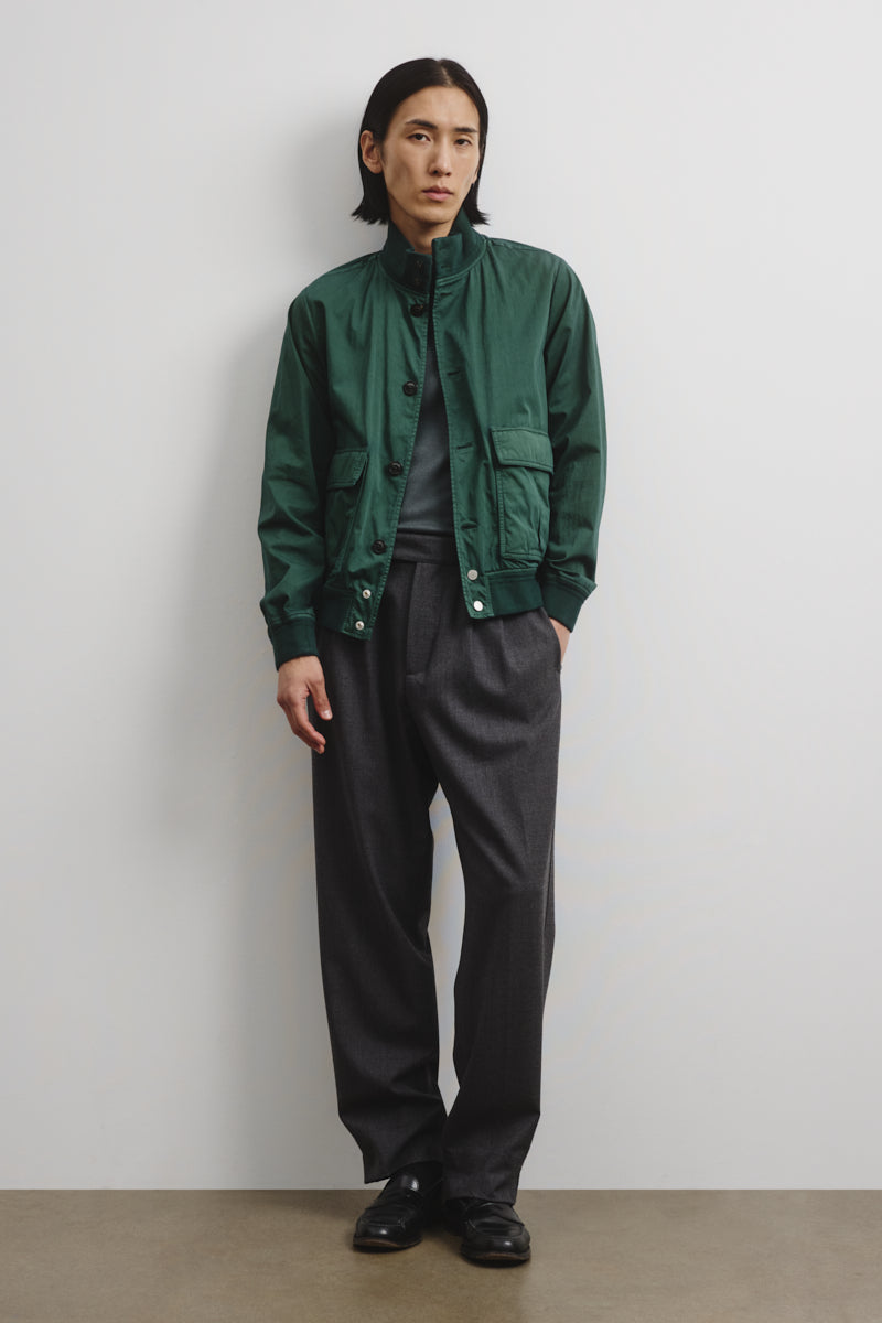 Unlined Valstarino Jacket In Cotton Nylon Fabric Green Conifer