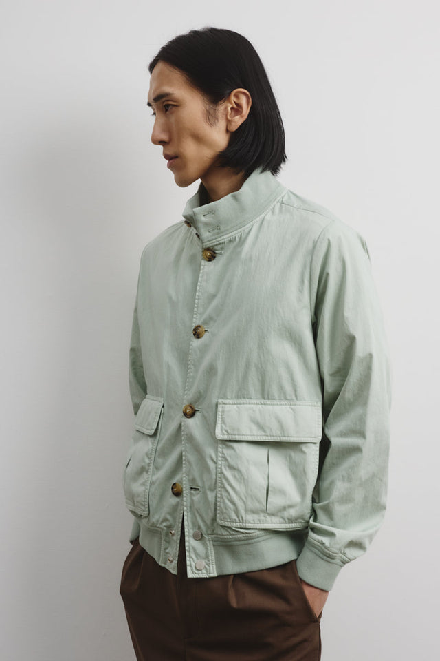Unlined Valstarino jacket in cotton-nylon fabric. Green - Tiglio