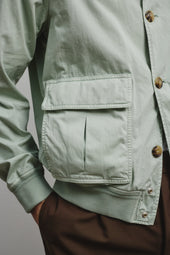 Unlined Valstarino jacket in cotton-nylon fabric. Green - Tiglio