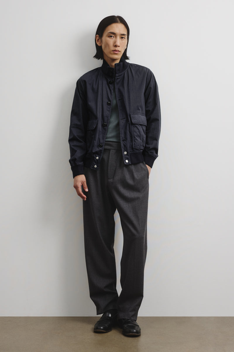 Unlined Valstarino Jacket In Cotton Nylon Fabric Blue
