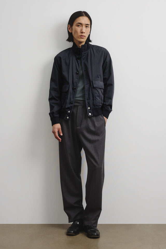Unlined Valstarino jacket in cotton-nylon fabric. Blue - Navy