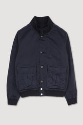 Unlined Valstarino jacket in cotton-nylon fabric. Blue - Navy