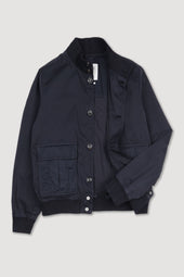Unlined Valstarino jacket in cotton-nylon fabric. Blue - Navy