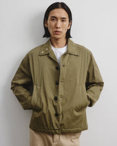 Ted unlined coach jacket in cotton-nylon fabric. Green - Soldier