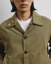 Ted unlined coach jacket in cotton-nylon fabric. Green - Soldier