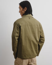 Ted unlined coach jacket in cotton-nylon fabric. Green - Soldier