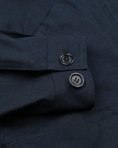 Stan Bomber Jacket In Pure Linen Blu Notte