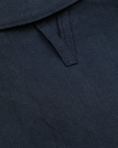 Stan Bomber Jacket In Pure Linen Blu Notte