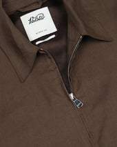 Stan bomber jacket in pure linen. Brown - Caramello