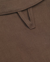 Stan bomber jacket in pure linen. Brown - Caramello