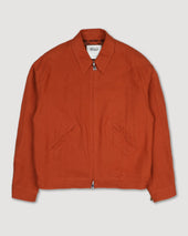 Stan bomber jacket in pure linen. Orange - Carota