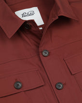 Brixton overshirt jacket in stretch cotton poplin. Unlined. Orange - Ruggine