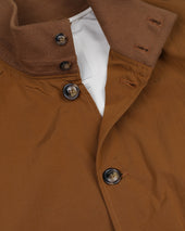 Unlined Valastarino jacket in water repellent peach touch cotton/nylon fabric. Brown - Cigar