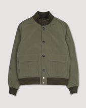 Unlined Valastarino jacket in water repellent peach touch cotton/nylon fabric. Green - Alligator