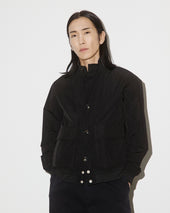 Unlined Valastarino jacket in water repellent peach touch cotton/nylon fabric - Black