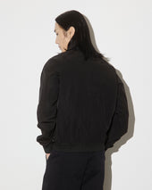 Unlined Valastarino jacket in water repellent peach touch cotton/nylon fabric - Black