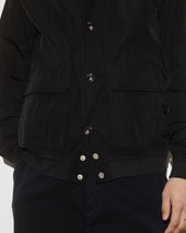 Unlined Valastarino jacket in water repellent peach touch cotton/nylon fabric - Black